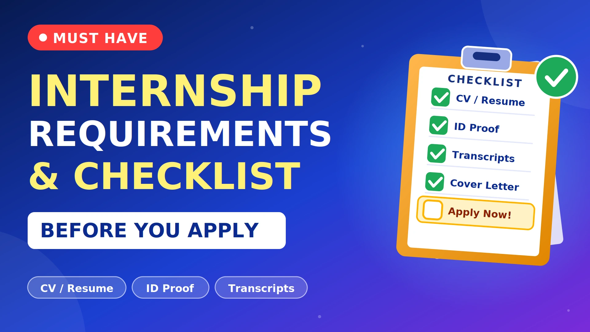 Internship Requirements & Document Checklist
